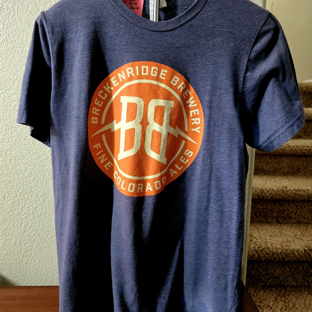 Blue Tee with Orange Breckenridge Brewery Logo